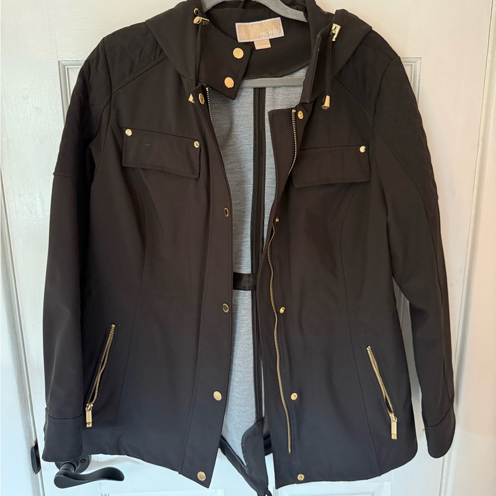 Michael Kors Black Hooded Anorak Jacket